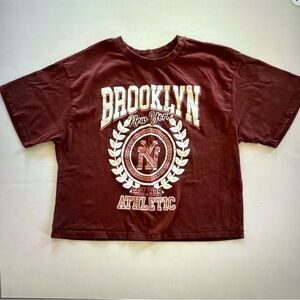 Brooklyn New York juniors Maroon Athletic T-Shirt